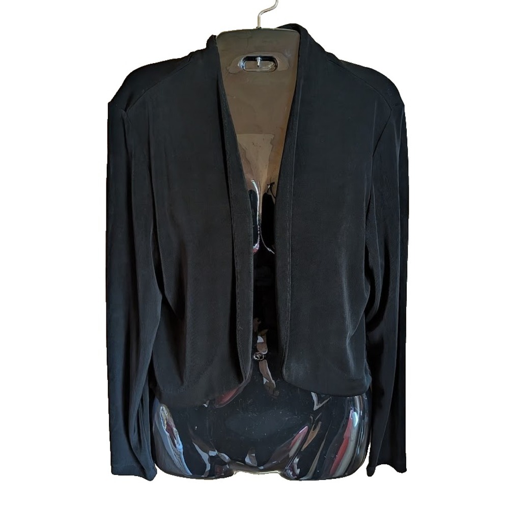 CHICO'S Travelers Size 1 (8) Open Front Cardigan Slinky USA Timeless Minimalist